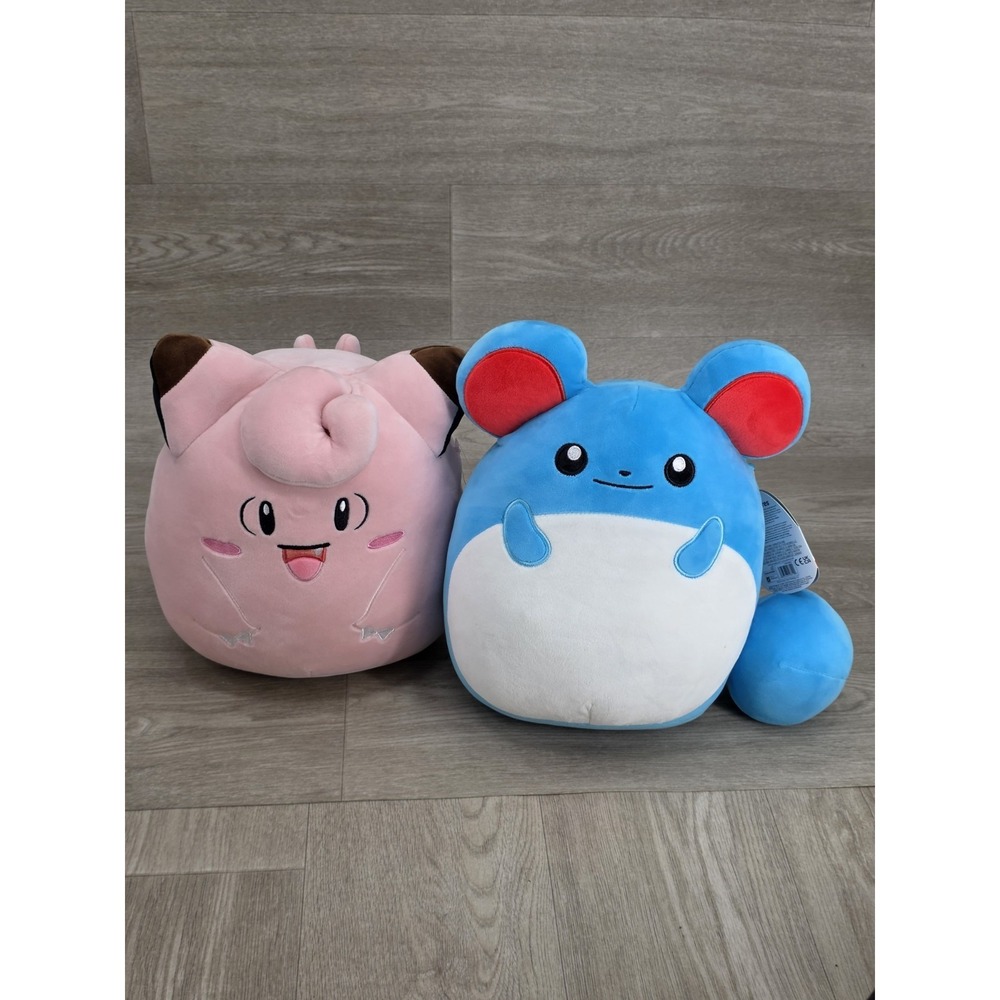 Lot of 2 Pokémon Squishmallows‎ Clefairy Marill 10" Plush EN FR Melofee
